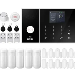 Hjemmealarmsystemer^Hjemmealarmsystem, Smart Home Integration, Trådløs Sikkerhedsløsning,4G WiFi Kit F, EU Stik