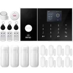 Online Hjemmealarmsystem, Smart Home Integration, Trådløs Sikkerhedsløsning,4G WiFi Kit E, EU Stik Hjemmealarmsystemer
