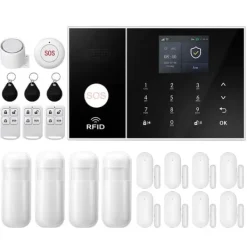 Online Hjemmealarmsystem, Smart Home Integration, Trådløs Sikkerhedsløsning,4G WiFi Kit E, EU Stik Hjemmealarmsystemer
