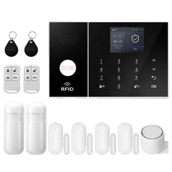 Sale Hjemmealarmsystem, Smart Home Integration, Trådløs Sikkerhedsløsning,4G WiFi Kit C, EU Stik Hjemmealarmsystemer