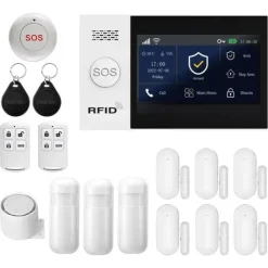 Hjemmealarmsystemer^Hjemmealarmsystem, trådløs forbindelse, smart automatisering,GSM 2G WiFi Kit D, EU Stik