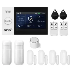 Hjemmealarmsystem, trådløs forbindelse, smart automatisering,GSM 2G WiFi Kit C, EU Stik Hjemmealarmsystemer