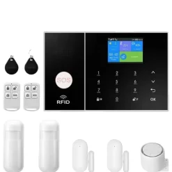 Hjemmealarmsystemer^Hjemmealarmsystem, trådløs forbindelse, mobilappkontrol,B-4G, EU stik