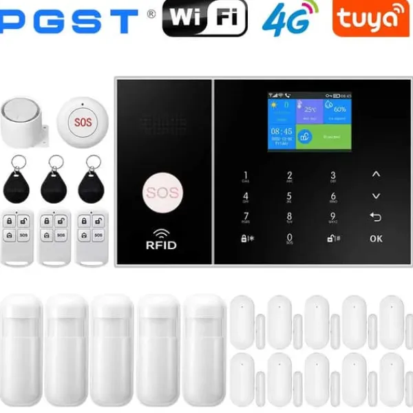 Sale Hjemmealarmsystem, trådløs forbindelse, mobilappkontrol,EU stik, F-4G Hjemmealarmsystemer