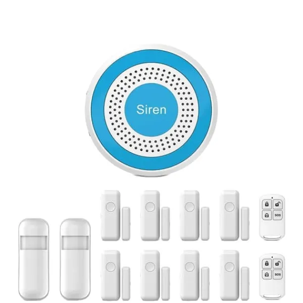 Clearance Hjemmealarmsystem, Trådløs opsætning, Smart app kontrol,A519W-H Hjemmealarmsystemer