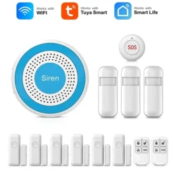 Hjemmealarmsystemer^Hjemmealarmsystem, Trådløs opsætning, Smart app kontrol,A519W-D