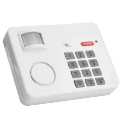 Hjemmealarmsystemer^Hjemmesikkerhedsalarmsystem med trådløs PIR-bevægelsessensor og fjernbetjening med tastatur