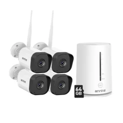 Sikkerhedsmonitorer & Videokameraer^Hjemmesikkerhedskamera, 5MP opløsning, nattevisionskapacitet, I71GK 4 stk med 64G
