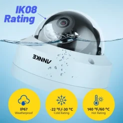 Sikkerhedsmonitorer & Videokameraer^Hjemmesikkerhedskamera, 8MP opløsning netværkskamera, smart dual-light teknologi, vandal-sikker design