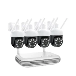 Outlet Hjemmesikkerhedskamera, PTZ trådløst overvågningskamera, 4MP HD opløsning, intelligent detektion, 8CH NVR 4 kamera Sikkerhedsmonitorer & Videokameraer
