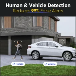 Sikkerhedsmonitorer & Videokameraer^Hjemmesikkerhedskamera system, 12MP opløsning, AI detektionsfunktioner, 1T