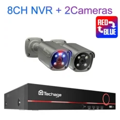 Hot Hjemmesikkerhedskamera system, AI menneskedetektion, tovejskommunikation,Ingen indbygget HDD, 8CH 2PCS 8MP KAMERA Sikkerhedsmonitorer & Videokameraer