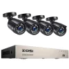 Sale Hjemmesikkerhedssystem, H265+ DVR, Natvision,8CH DVR med 4 kameraer-a, 1T Sikkerhedsmonitorer & Videokameraer