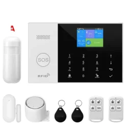 Hjemmealarmsystemer^Hjemmesikkerhedssystem, trådløs forbindelse, smart home integration, dør/vindue sensorer,4G WiFi Kit A, EU stik