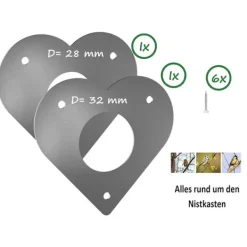 New Hjerteformet beskyttelsesplade til fuglehus Til Fugle & Småvildt