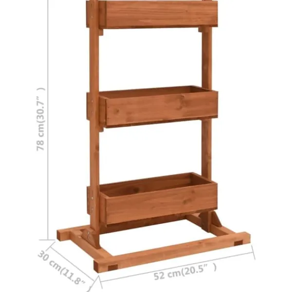 Plantningsbænke^Håndlavet plantestativ i fyrretræ med 3 hylder | Størrelse: 52x30x78 cm