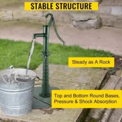 Springvand & Damme^Håndvandpumpe Stander, 22,86x22,86x66 cm, Grøn, Støbejern