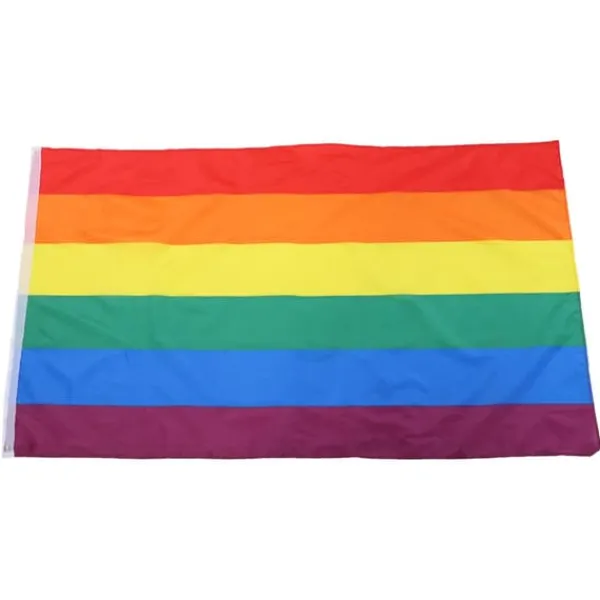 Hot Håndviftende Regnbueflag Banner Polyester Gay Pride Lesbisk Flag med Øjer Flag & Vindposer