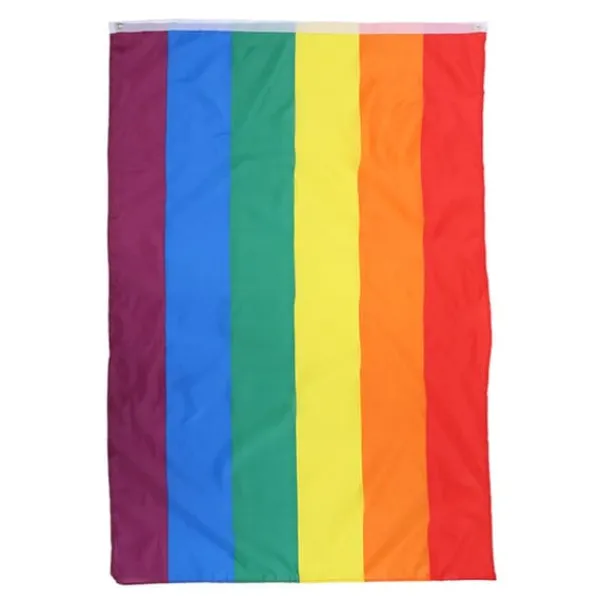 Hot Håndviftende Regnbueflag Banner Polyester Gay Pride Lesbisk Flag med Øjer Flag & Vindposer