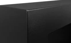 Pejse^Hængende ethanolkomfur Biokomfur Hængende biokomfur Bioethanolbrænder BOX 90 cm x 40 cm x 12 cm Mat sort med glas økologisk komfur