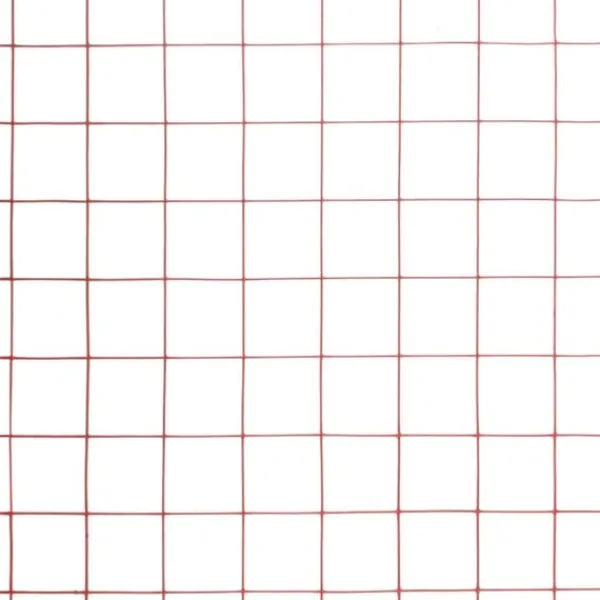 Til Fugle & Småvildt^Hønsenet i stål med PVC-belægning - Fleksibelt trådnet til volierer og hegn | Størrelse: 25 x 0,5 m | Farve: Rød