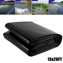 Springvand & Damme^Holdbar Fiske Damforing, Sort LLDPE Materiale, Størrelse 13ft x 20ft, Langvarig Levetid