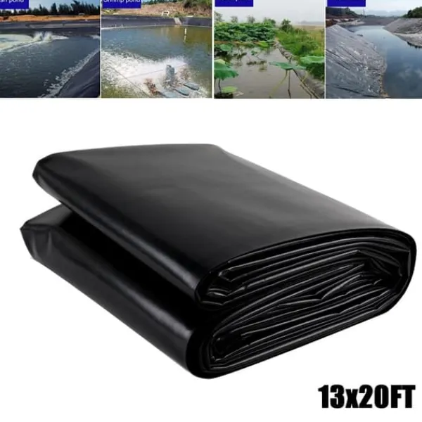 Springvand & Damme^Holdbar Fiske Damforing, Sort LLDPE Materiale, Størrelse 13ft x 20ft, Langvarig Levetid