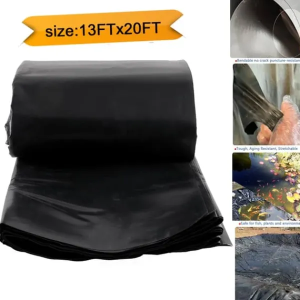 Hot Holdbar Fiske Damforing, Sort LLDPE Materiale, Størrelse 13ft x 20ft, Langvarig Levetid Springvand & Damme