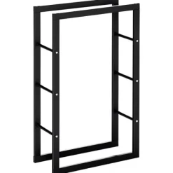 Tilbehør Til Brændeovne & Pejse^HOMCOM Brændestativ - Sort Metal, L60 x B25 x H100 cm, op til 100 kg
