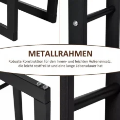 Tilbehør Til Brændeovne & Pejse^HOMCOM Brændestativ - Sort Metal, L60 x B25 x H100 cm, op til 100 kg