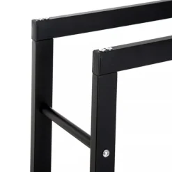 Tilbehør Til Brændeovne & Pejse^HOMCOM Brændestativ - Sort Metal, L60 x B25 x H100 cm, op til 100 kg