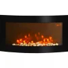 Pejse^HOMCOM Elektrisk Vægpejs - Sort Metal og Sikkerhedsglas - 89,2 x 13,5 x 48cm