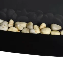 Pejse^HOMCOM Elektrisk Vægpejs - Sort Metal og Sikkerhedsglas - 89,2 x 13,5 x 48cm