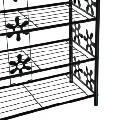 Online HOMCOM Plantestativ i Metal, 4 Etager, Sort, 59,5x30x92cm Plantestativer