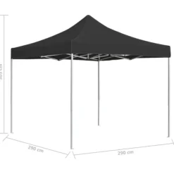 Telte & Lysthuse^Hopfällbart partytält i aluminium 3x3 m - Elegant solskydd | Färg: Antracit | Storlek: 3x3 m