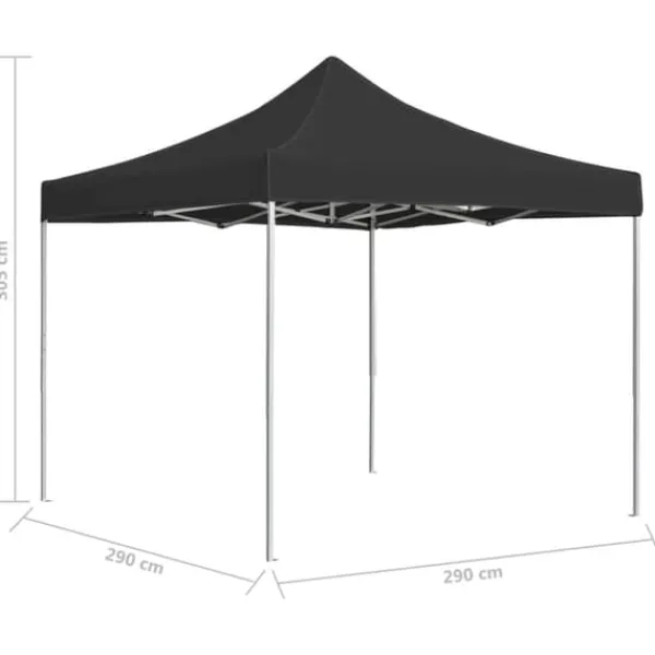 Telte & Lysthuse^Hopfällbart partytält i aluminium 3x3 m - Elegant solskydd | Färg: Antracit | Storlek: 3x3 m