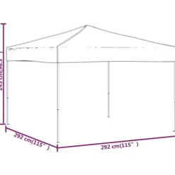 Telte & Lysthuse^Hopfällbart partytält 3x3 m - UV-skydd och vattentåligt | Färg: Blå | Storlek: 3x3 m