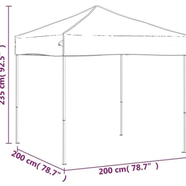 Outlet Hopfällbart partytält 2x2 m - UV-beständigt och vattentåligt | Färg: Blå | Storlek: 2x2 m Telte & Lysthuse