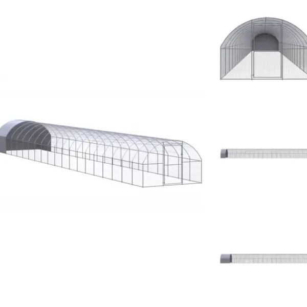 Drivhus^Huse & bure til små dyr - Living hønsehus 3x20x2 m galvaniseret stål