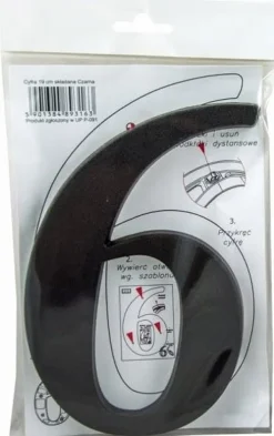 Adresseskilte & Husnumre^Husnummer 6 eller 9 sort 19 cm