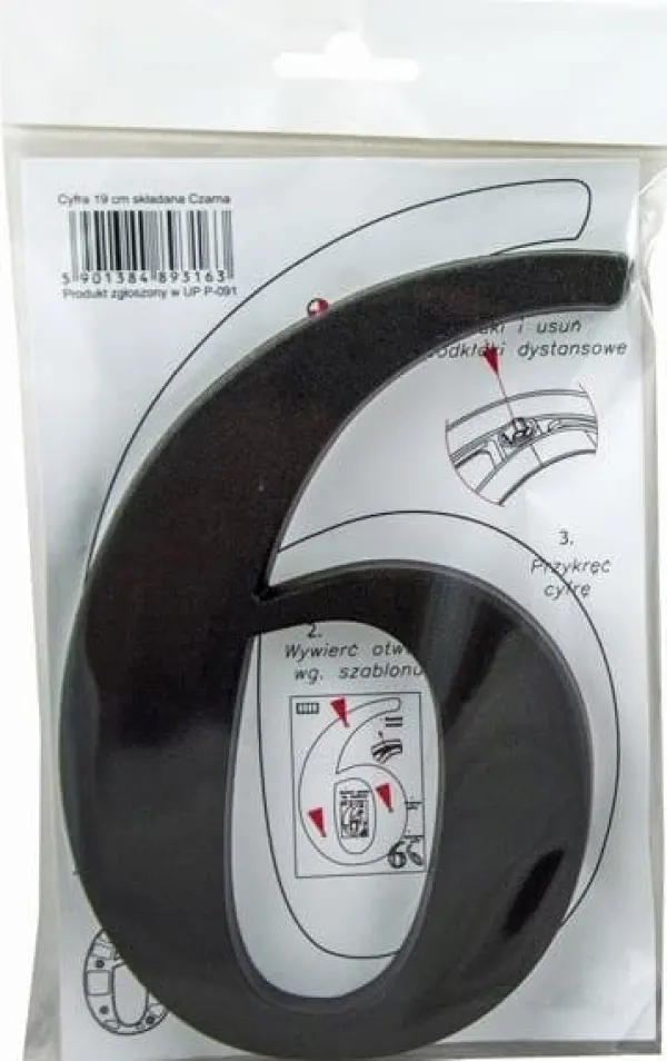 Adresseskilte & Husnumre^Husnummer 6 eller 9 sort 19 cm