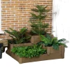 Outlet Hævet grøntsagsbed, Fyrretræ, 122 cm længde, 122 cm bredde, 51 cm højde, Multi-niveau design Plantningsbænke