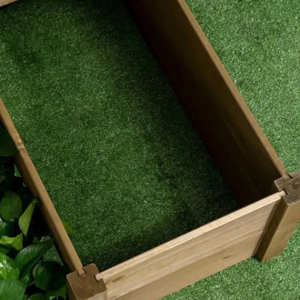 Outlet Hævet grøntsagsbed, Fyrretræ, 122 cm længde, 122 cm bredde, 51 cm højde, Multi-niveau design Plantningsbænke