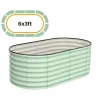 Krukker & Plantebeholdere^Hævet Havebed, Oval Galvaniseret Metal Konstruktion, Alsidige Plantemuligheder,Grøn 6x3x2 FT
