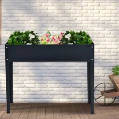 Online Hævet Havebed, 100x30x80 cm, Grå Plantningsbænke