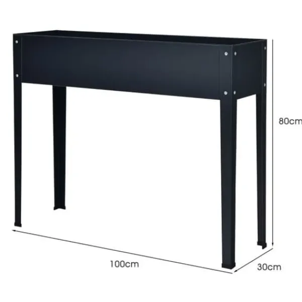 Online Hævet Havebed, 100x30x80 cm, Grå Plantningsbænke