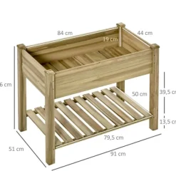 Hævet Havebed, 91x51x76 cm, Grøn Plantningsbænke