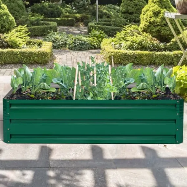 Plantningsbænke^Hævet Havebed, 100x80x30 cm, Mørkegrøn