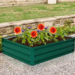 Plantningsbænke^Hævet Havebed, 100x80x30 cm, Mørkegrøn