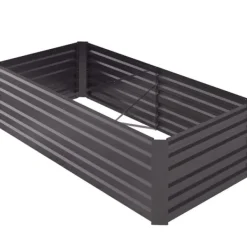 New Hævet Havebed, 180x90x59 cm, Mørkegrå Plantningsbænke
